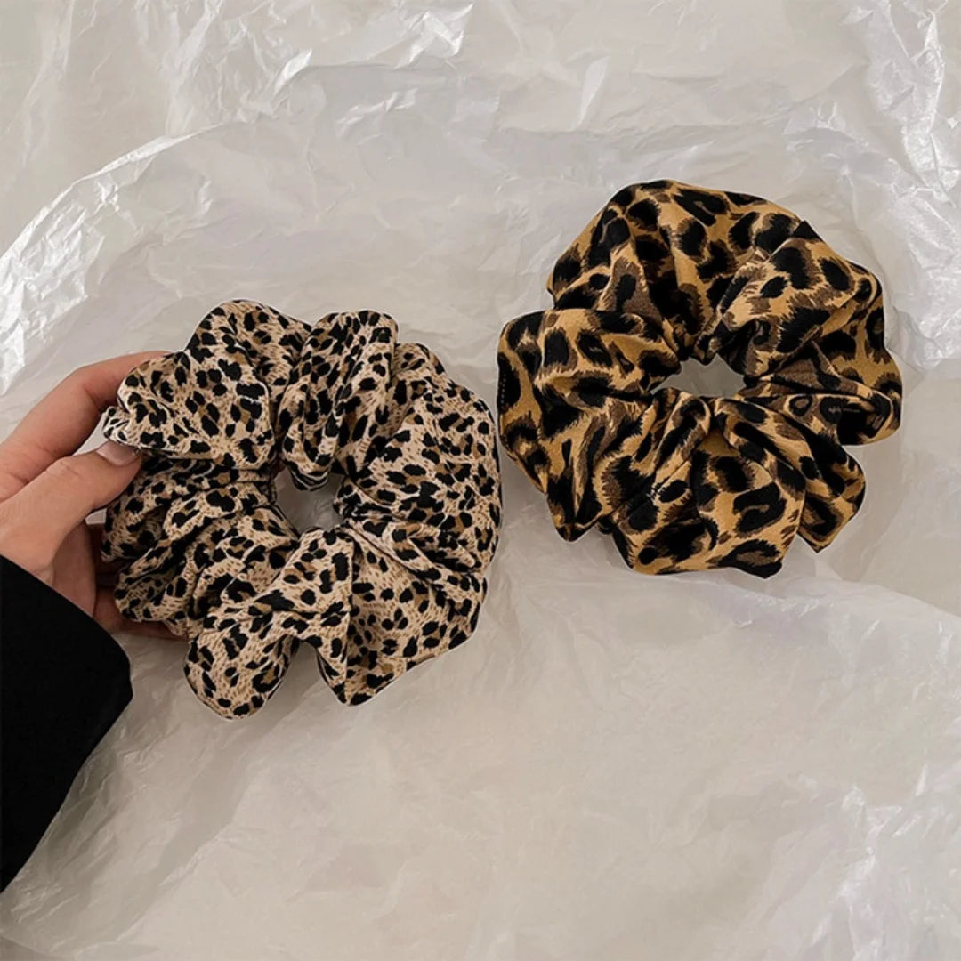 Leopard print scrunchie